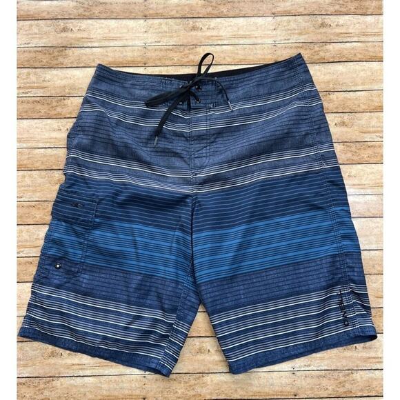 O'Neill Men's Blue Striped Swim Trunks Size 32 - Picture 1 of 9